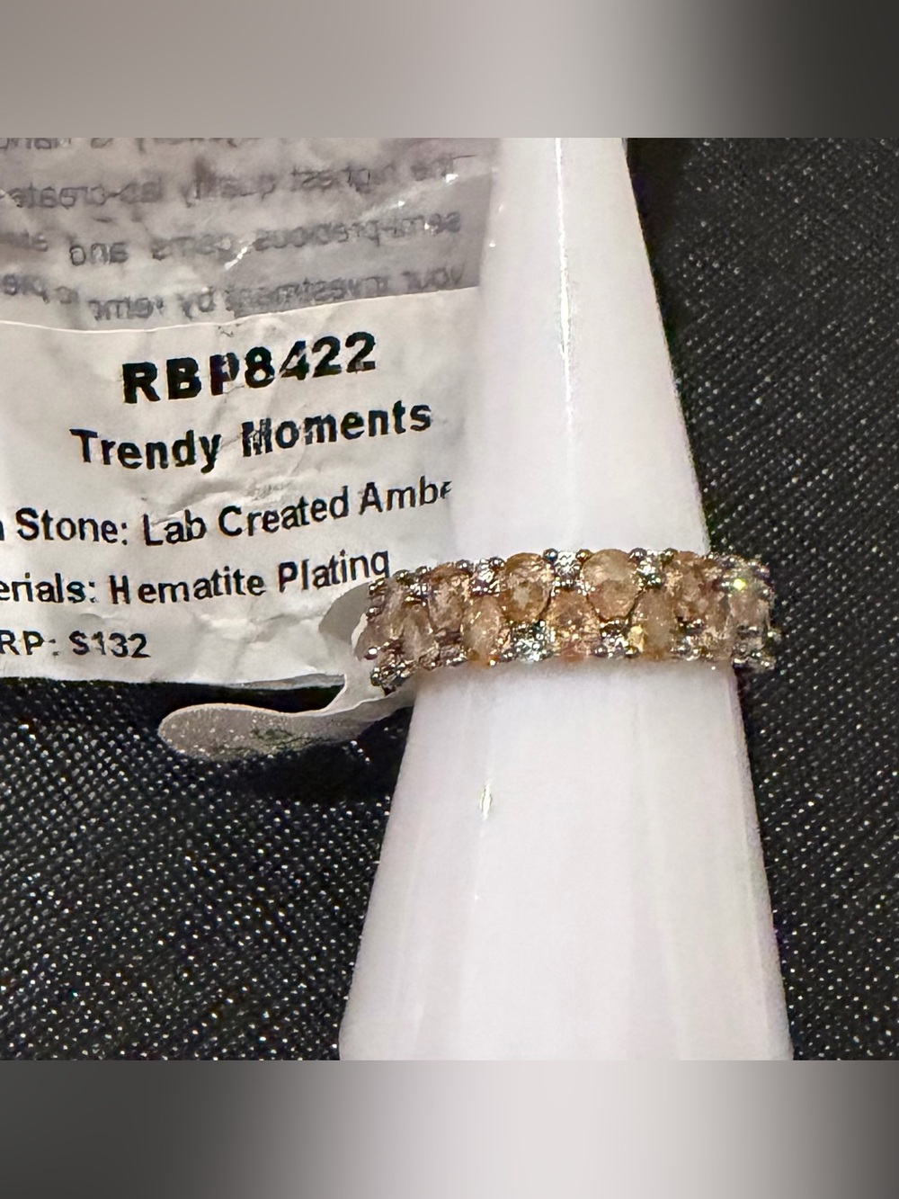 BP RBP8422 Amber Topaz Band Ring Size 8